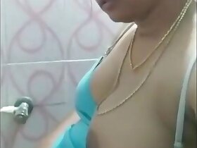 bathroom porn - beautiful lustful bhabhi masturbates in the bathroom
